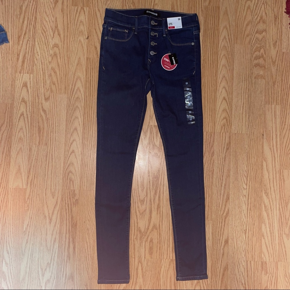 Express mid-rise dark jeans